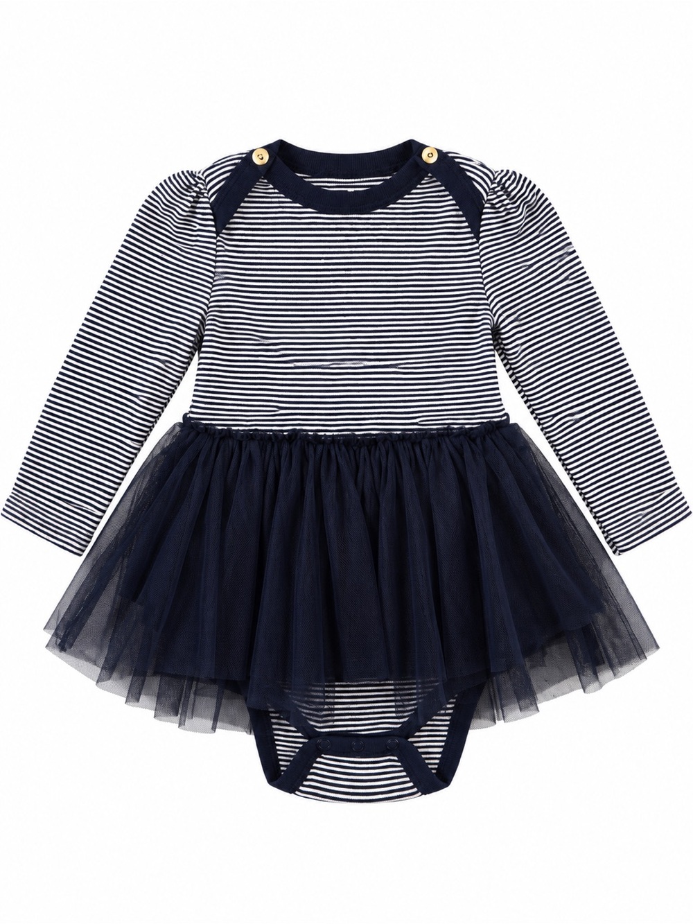 Baby Gap 12-18M Navy White Striped Tulle Tutu Bodysuit Dress NWOT